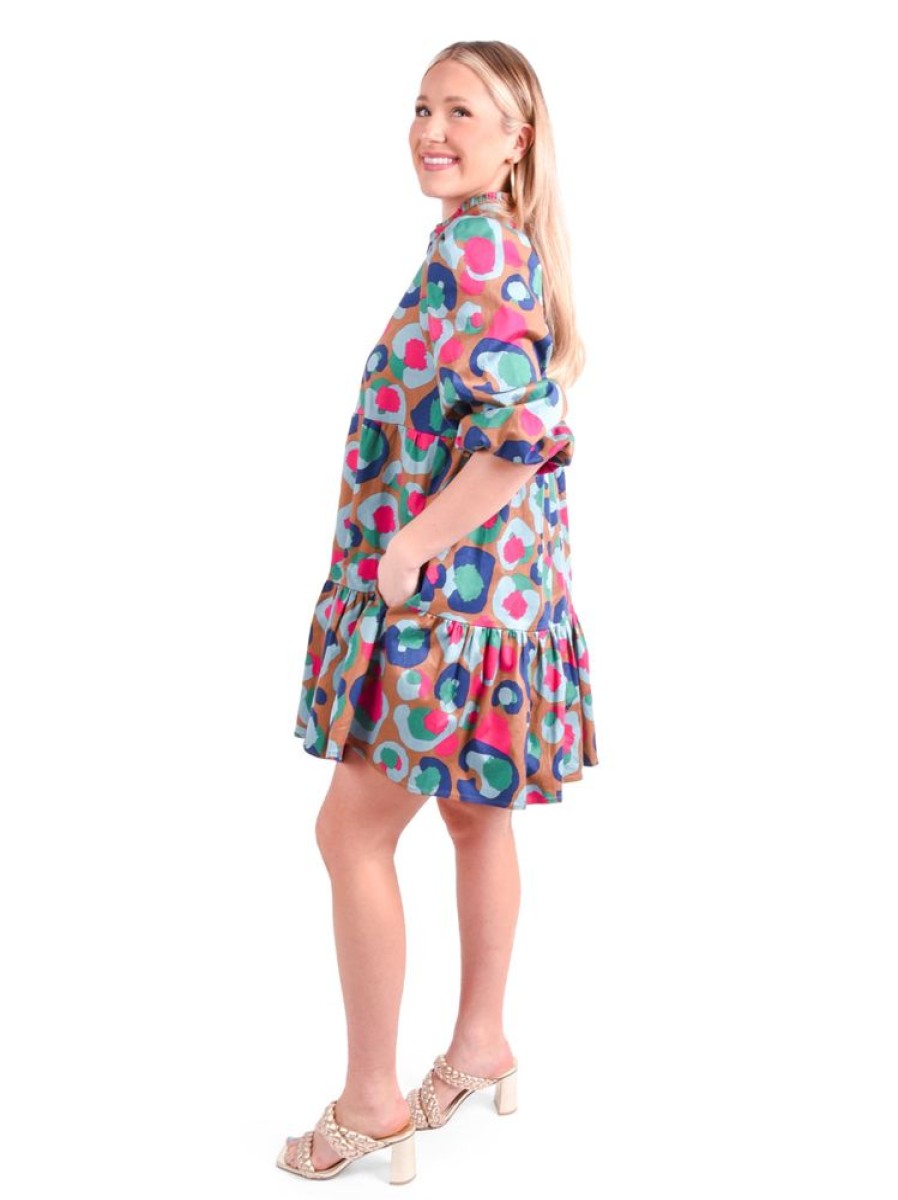 Clothes Emily McCarthy Mini | Emily Mccarthy Frankie Dress Meadowbrook Spot Cheetah