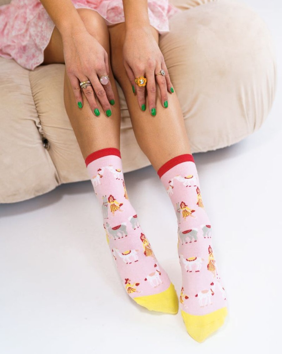 Accessories Sock Candy | Sock Candy Girl With Llama Kawaii Sock