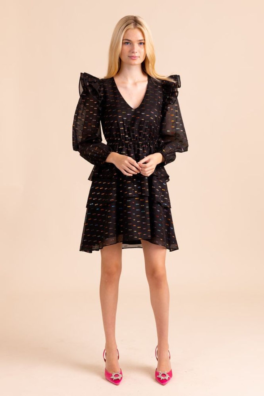 Clothes Alden Adair Mini | Alden Adair Lexi Dress In Black Dot