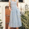 Clothes Sugarhill Brighton Midi | Sugarhill Brighton Ember Shirred Sundress Star Meadow