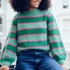 Clothes Sugarhill Brighton Sweaters | Sugarhill Brighton Essie Jumper - Green, Pink Highlight Stripes