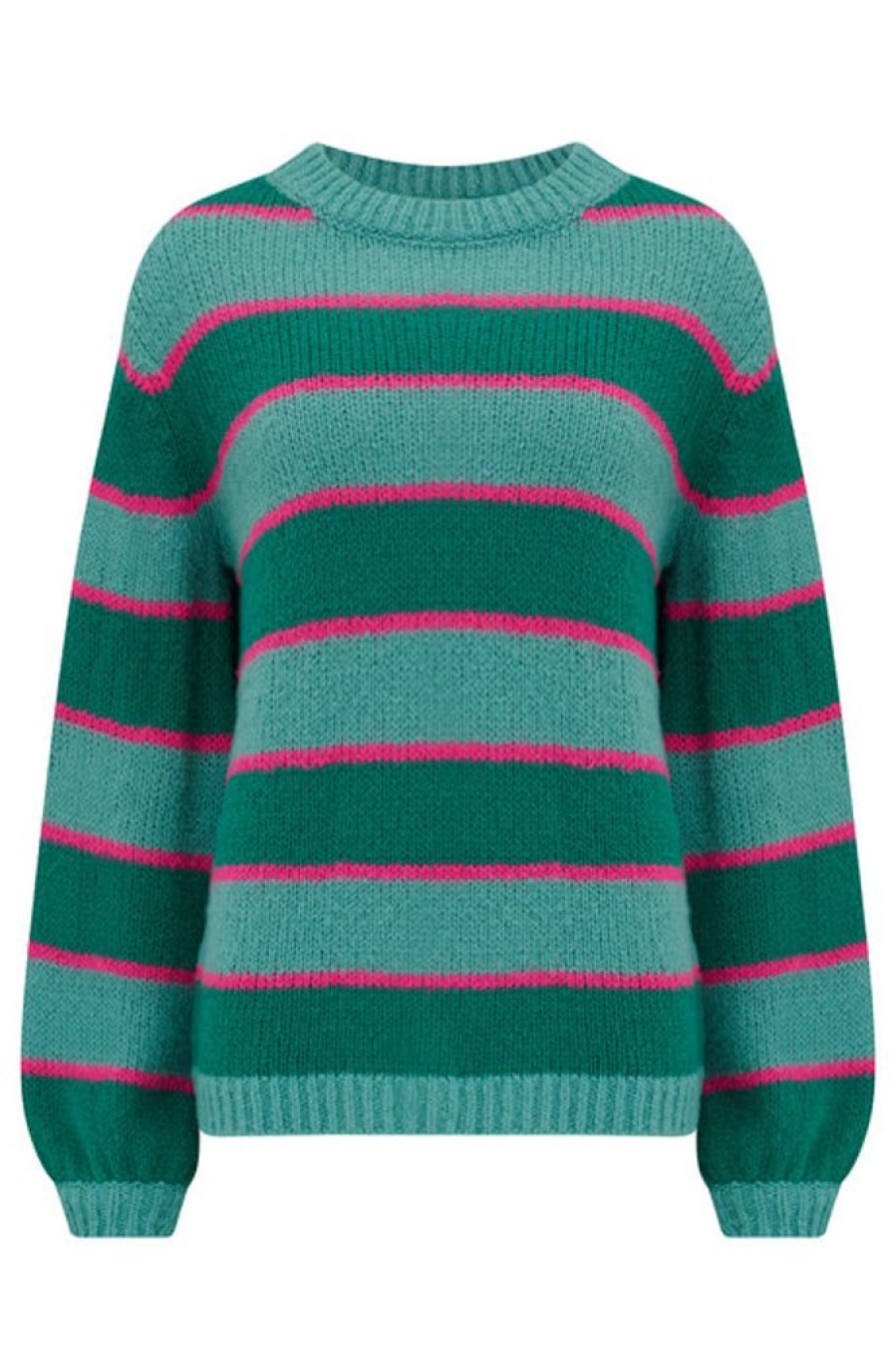 Clothes Sugarhill Brighton Sweaters | Sugarhill Brighton Essie Jumper - Green, Pink Highlight Stripes