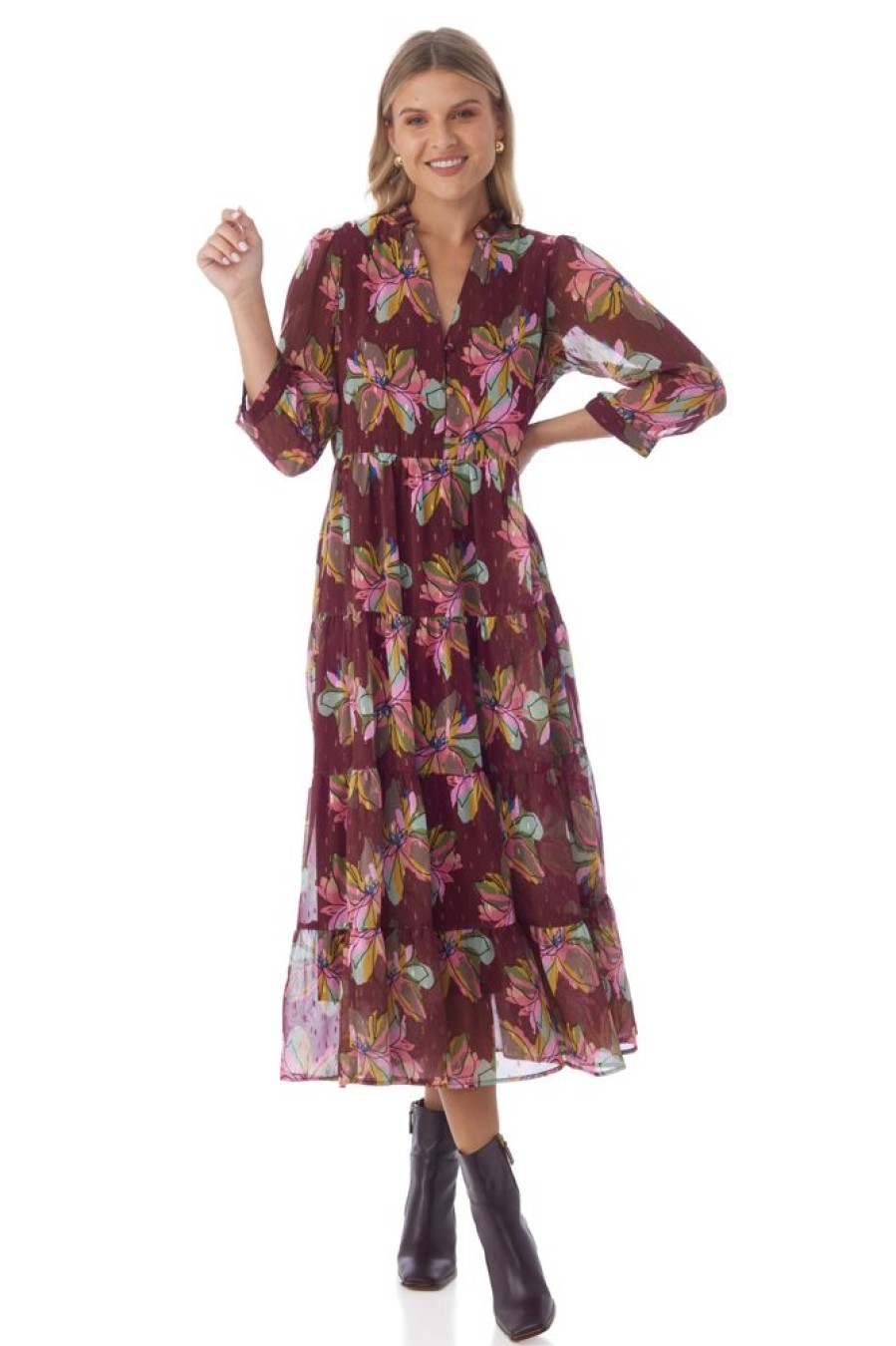 Clothes Crosby By Mollie Burch Maxi | Crosby By Mollie Burch Macrostie Dress - Gallery Floral