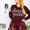 Clothes Queen of Sparkles Bottoms | Queen Of Sparkles Maroon Leather Swing Shorts