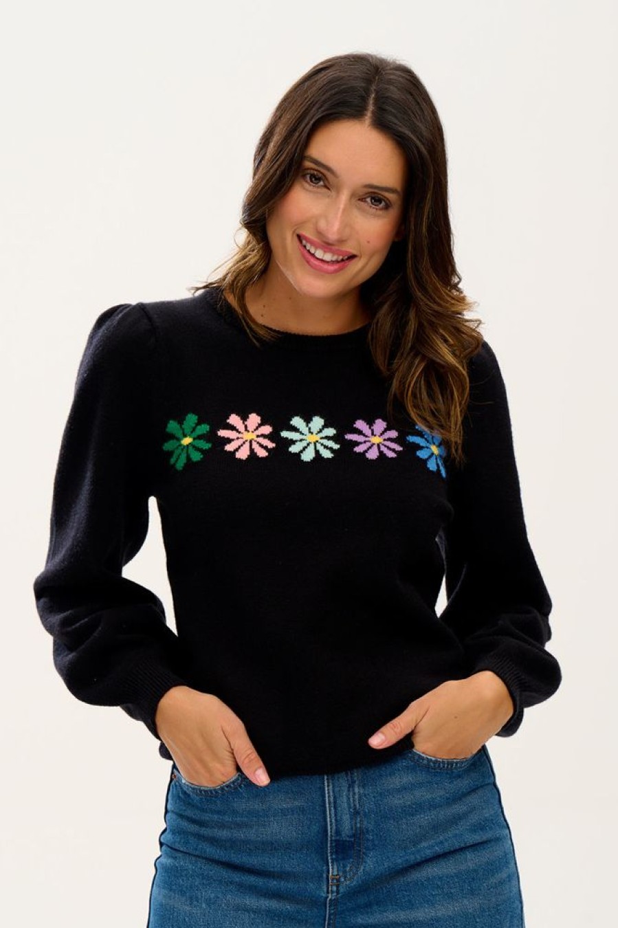 Clothes Sugarhill Brighton Sweaters | Sugarhill Brighton Andrea Rainbow Daisies Jumper