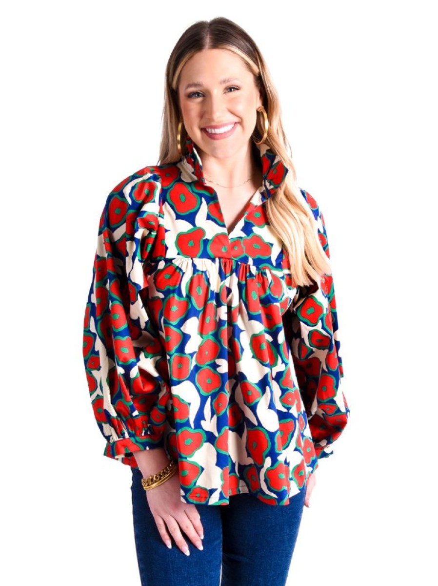 Clothes Emily McCarthy Blouses | Emily Mccarthy Stella Top Fall Floral