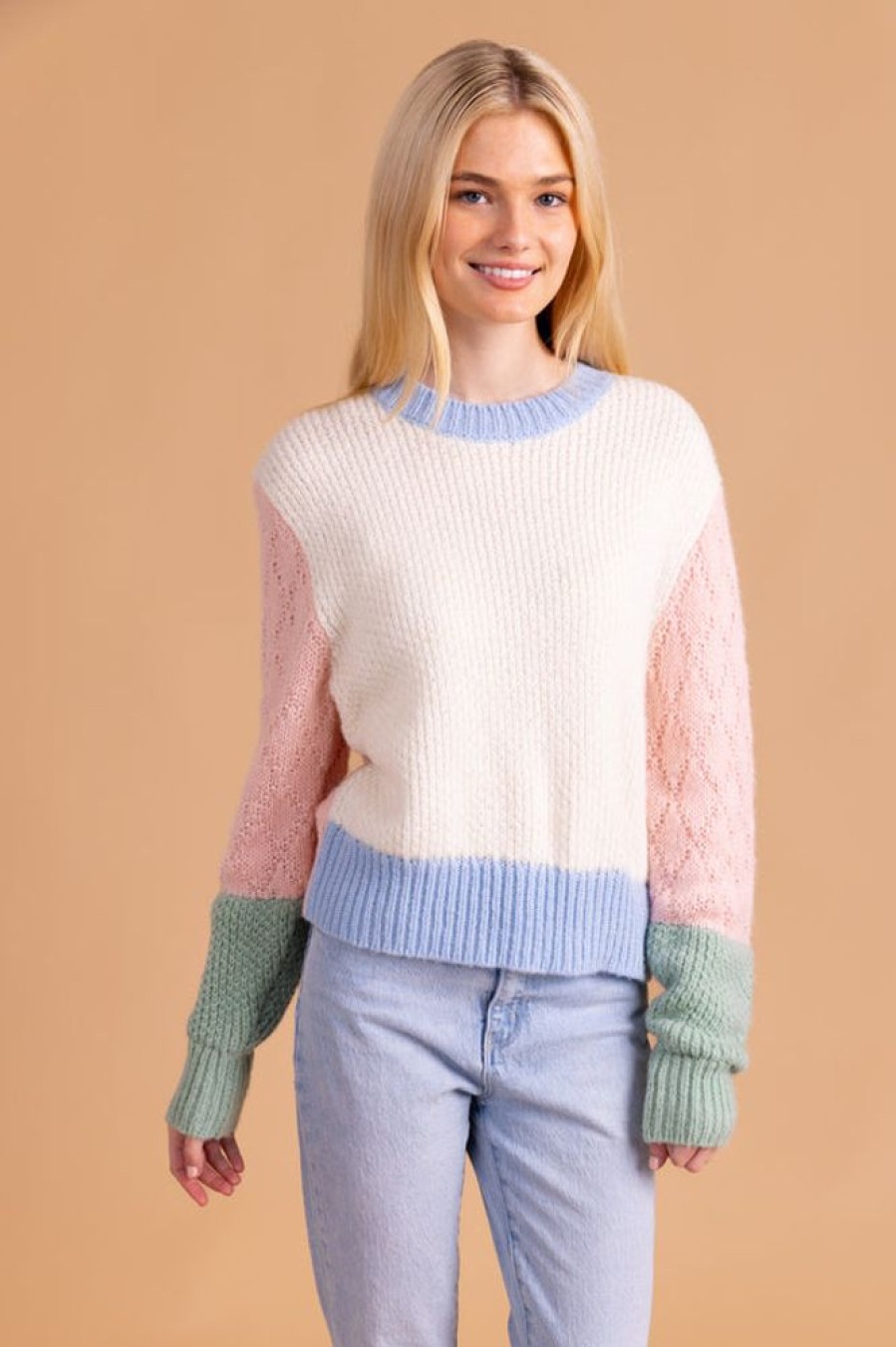 Clothes S'edge Apparel Sweaters | S'Edge Apparel Piper Sweater Colorblock