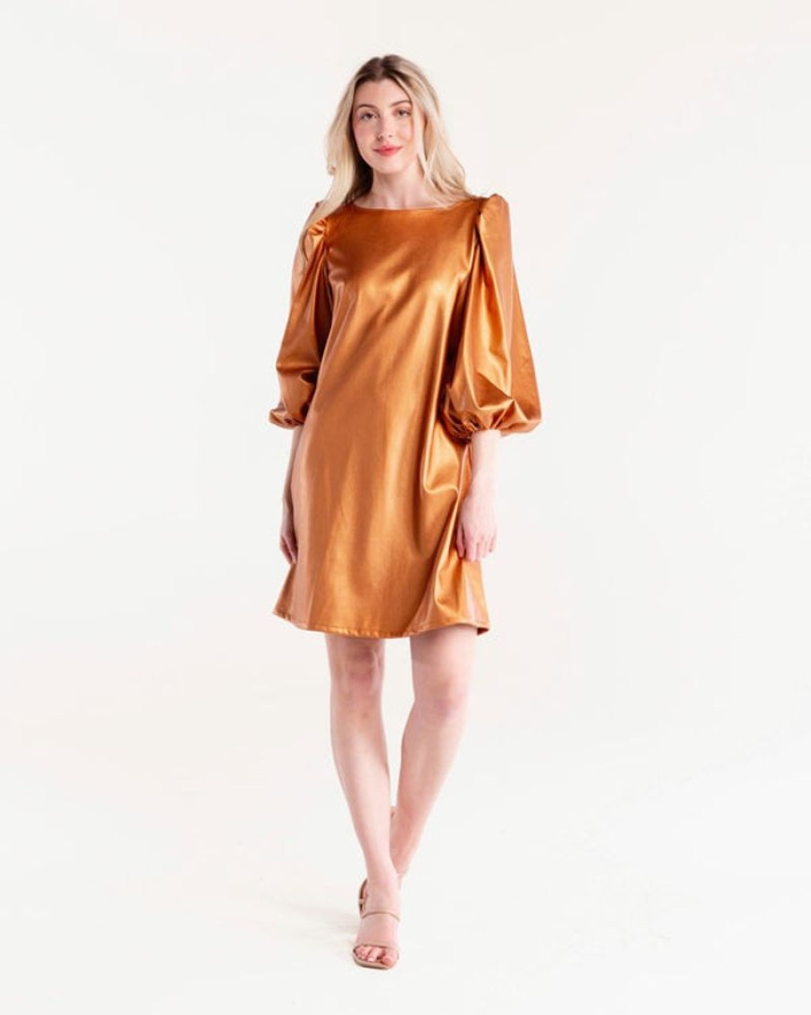 Clothes S'edge Apparel Blouses | S'Edge Apparel Colette Dress Copper