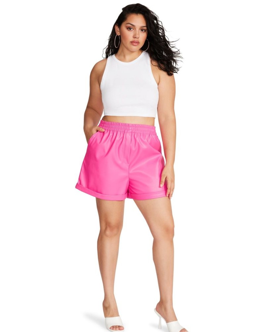 Clothes BB Dakota Bottoms | Bb Dakota Fonda Pink Glo Leather Short