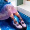 Accessories Sock Candy | Sock Candy Pop Art Planets Black Sheer Crew Sock