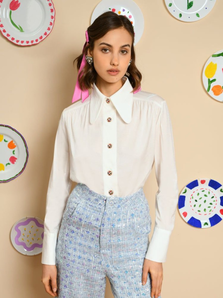 Clothes Sister Jane Blouses | Sister Jane Flower Fields Blouse - Pearled Ivory