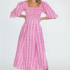 Clothes Olivia James the Label Midi | Olivia James The Label Bridget Dress Country Plaid Pink