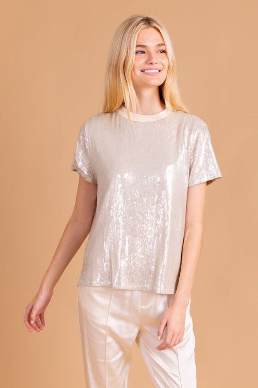 Clothes S'edge Apparel Blouses | S'Edge Apparel Ava Top Marshmallow