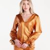 Clothes S'edge Apparel Blouses | S'Edge Apparel Murphy Top Copper