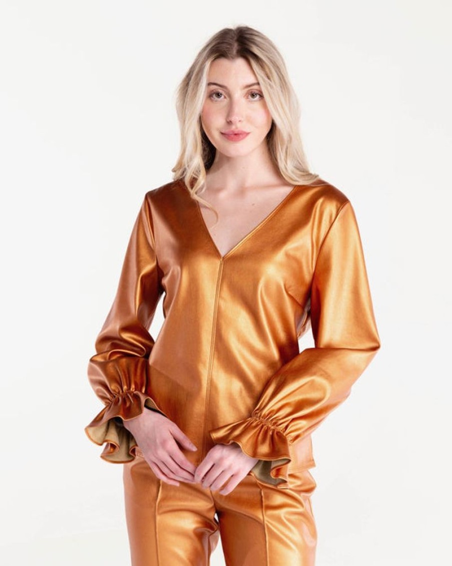 Clothes S'edge Apparel Blouses | S'Edge Apparel Murphy Top Copper