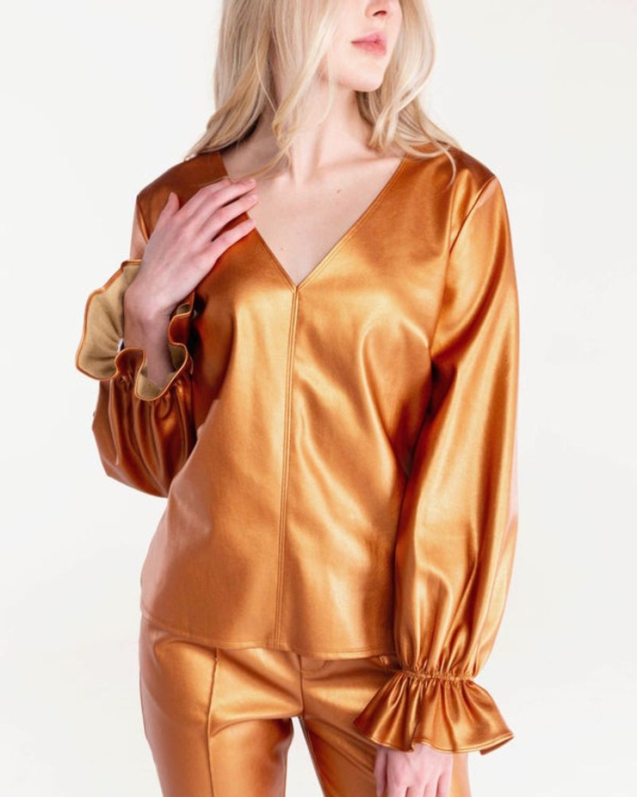 Clothes S'edge Apparel Blouses | S'Edge Apparel Murphy Top Copper