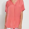 Clothes Lysse Blouses | Lysse Stevie Top Coral Touch