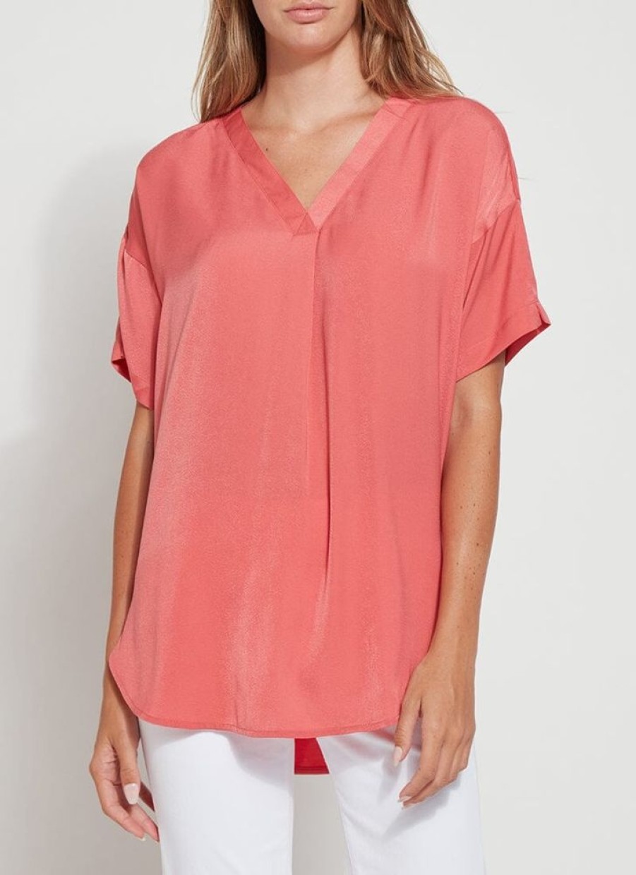 Clothes Lysse Blouses | Lysse Stevie Top Coral Touch