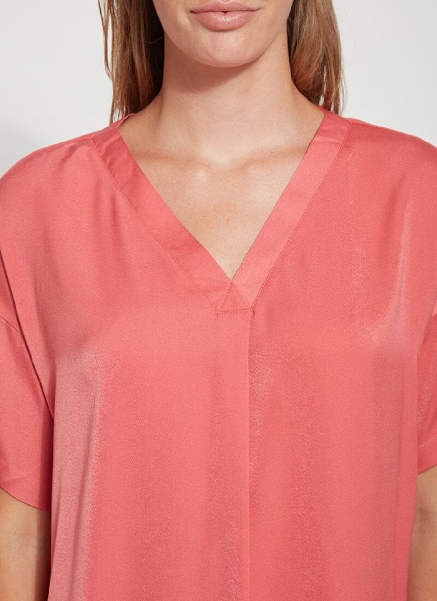 Clothes Lysse Blouses | Lysse Stevie Top Coral Touch