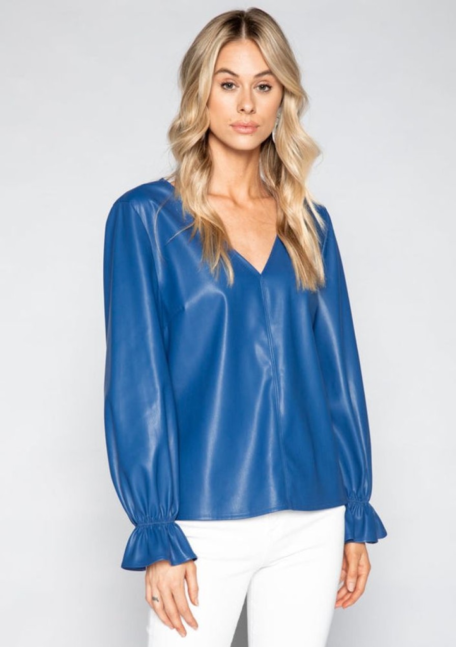 Clothes S'edge Apparel Blouses | S'Edge Apparel Murphy Top Saphire