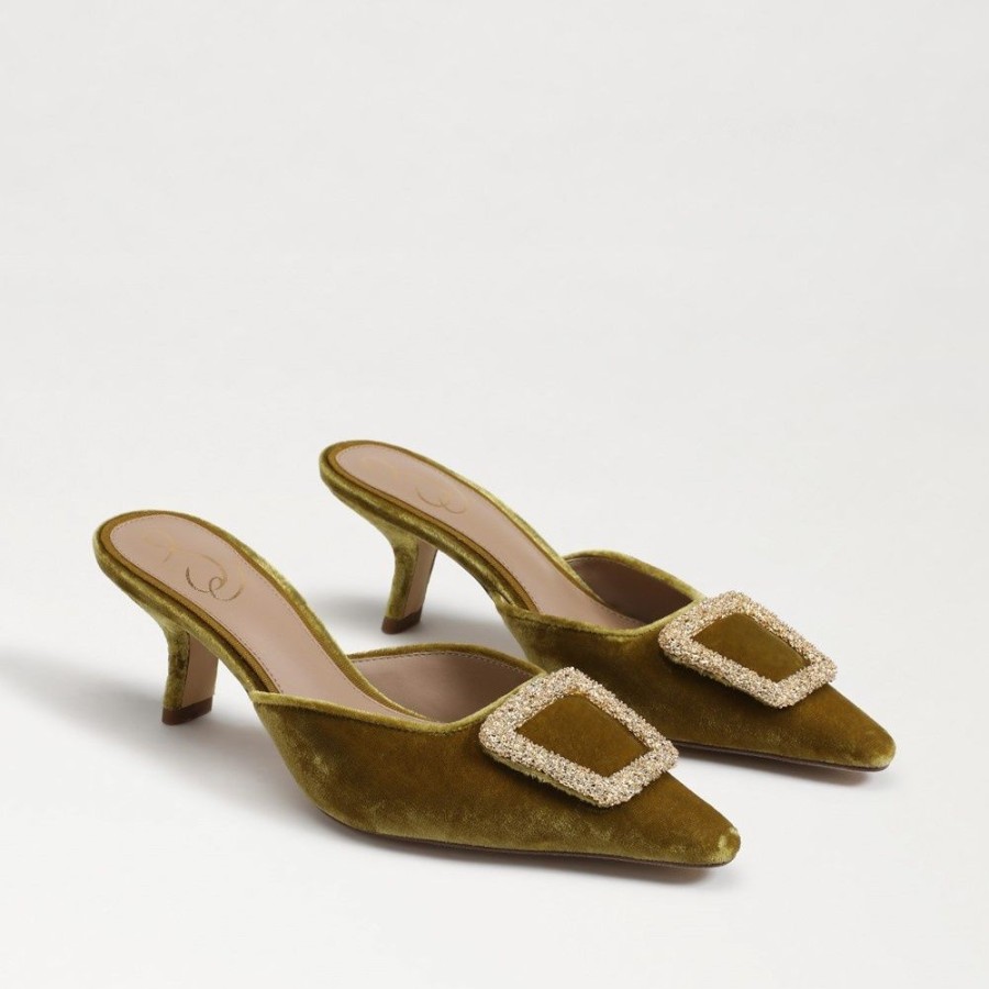 Shoes Sam Edelman | Sam Edelman Brit Kitten Heel Mule Chartreuse