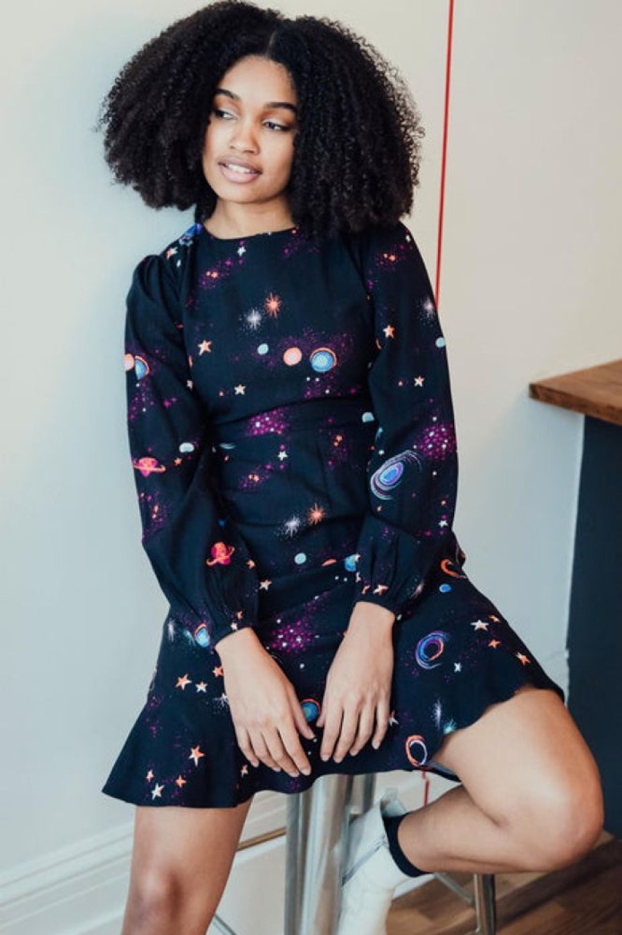 Clothes Sugarhill Brighton Mini | Sugarhill Brighton Juliette Dress - Black, Colourful Universe