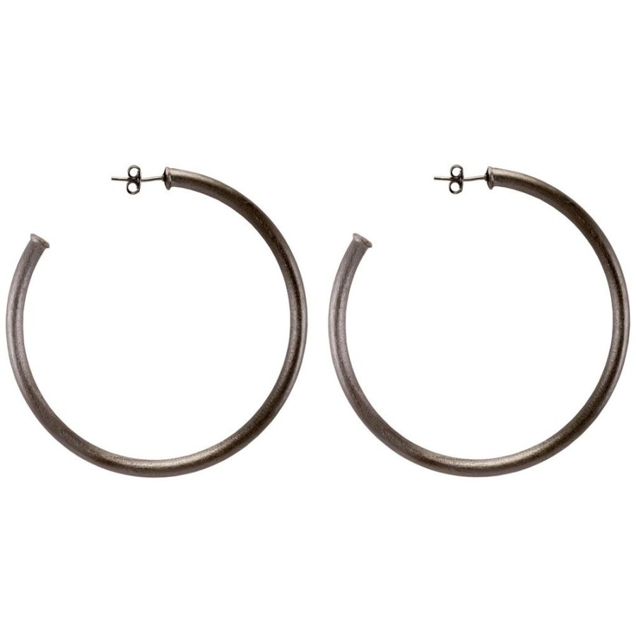 Accessories Sheila Fajl Earrings | Sheila Fajl Everybody'S Favorite Hoop Gun Metal