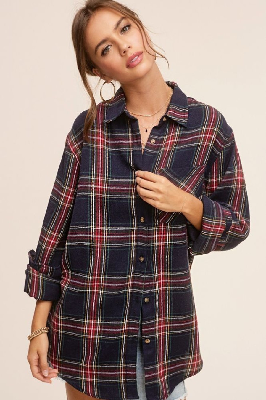 Clothes La Miel Blouses | La Miel Avril Plaid Shirt