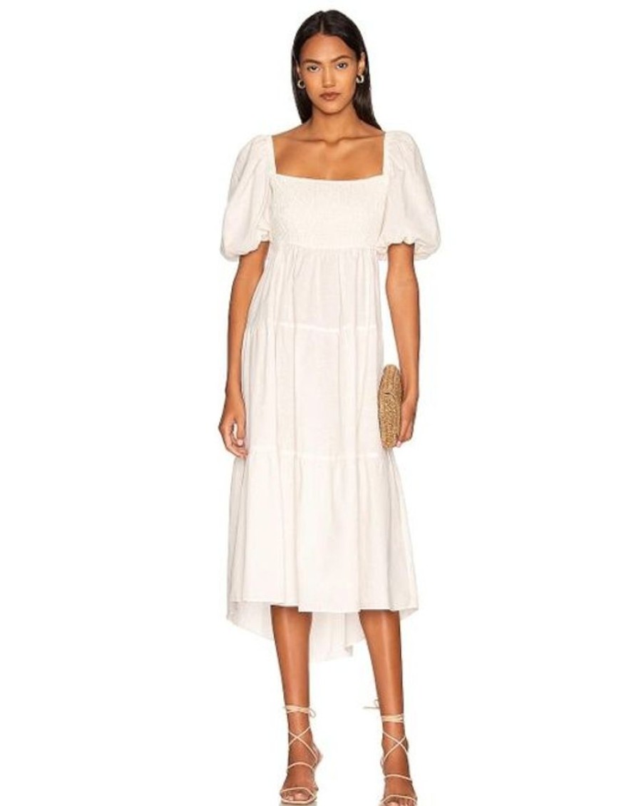 Clothes MINKPINK Midi | Minkpink Azalea Midi Dress Ivory