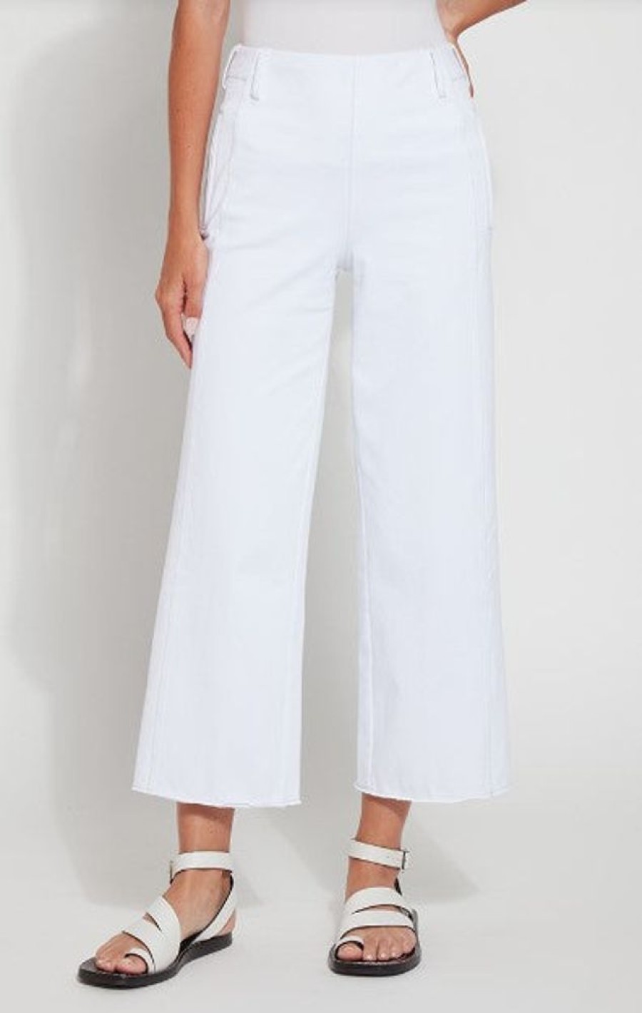 Clothes Lysse Bottoms | Lysse Payton Wide Leg Crop White