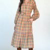 Clothes Olivia James the Label Midi | Olivia James The Label Emory Autumn Plaid Dress