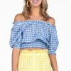 Clothes Olivia James the Label Blouses | Olivia James The Label Gia Top Riviera Gingham