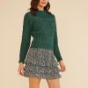 Clothes MINKPINK Sweaters | Minkpink Kira Green Knit Jumper