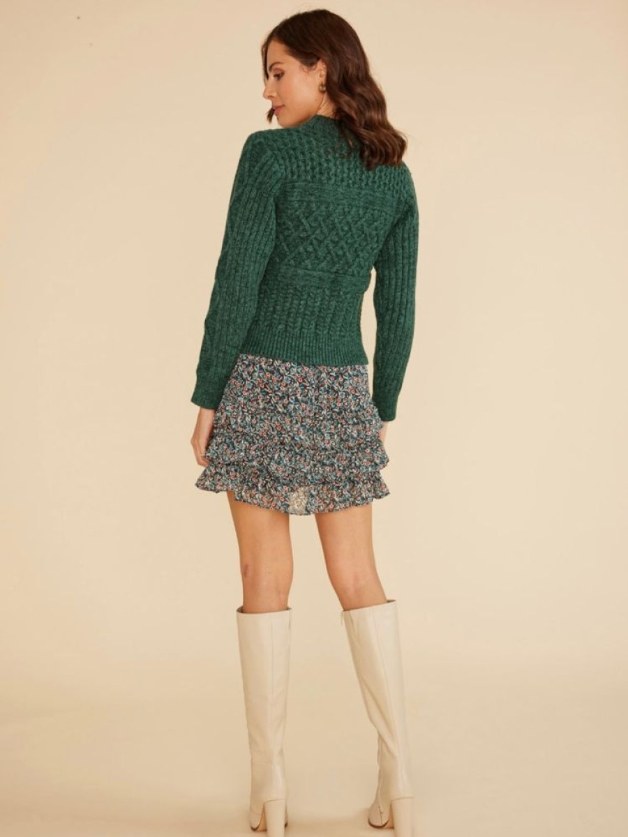 Clothes MINKPINK Sweaters | Minkpink Kira Green Knit Jumper