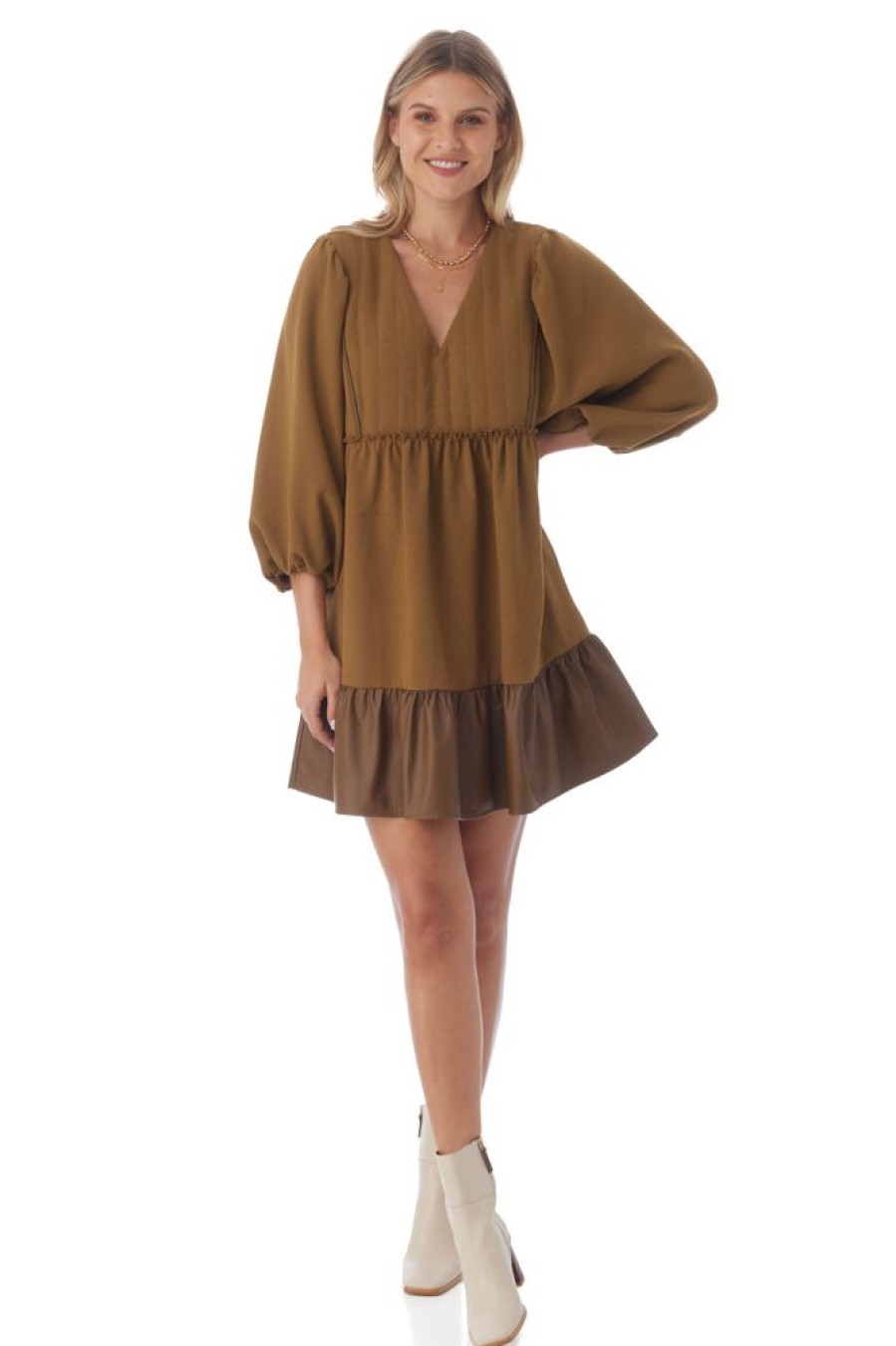 Clothes Crosby By Mollie Burch Mini | Crosby By Mollie Burch Addison Dress - Sepia