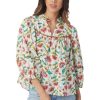 Clothes Crosby By Mollie Burch Blouses | Crosby By Mollie Burch Rosie Top Woodcut Floral