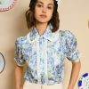 Clothes Sister Jane Blouses | Sister Jane Sky Floral Ruffle Blouse - Cornflower Blue