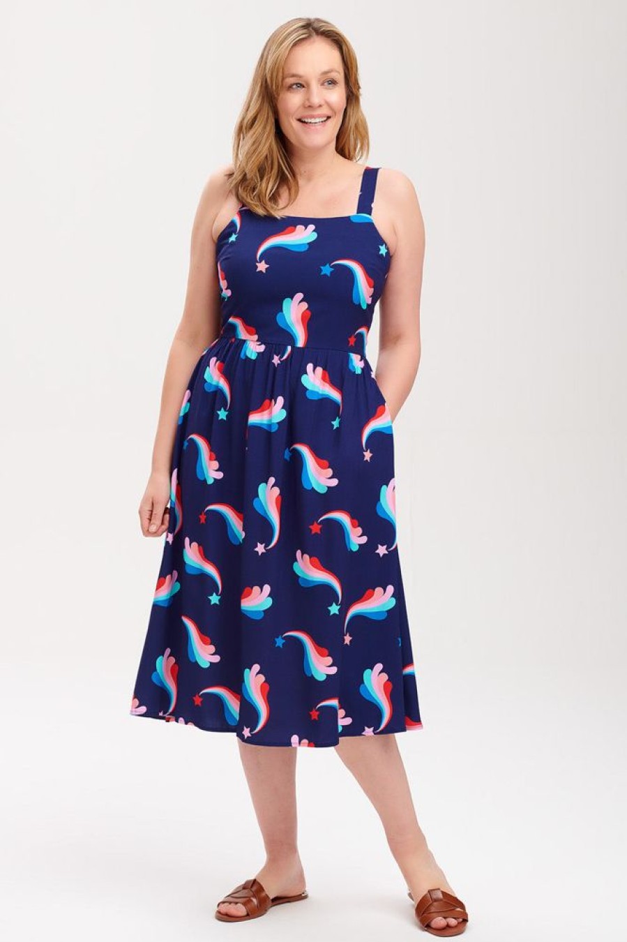 Clothes Sugarhill Brighton Midi | Sugarhill Brighton Francine Sundress In Star Flourish