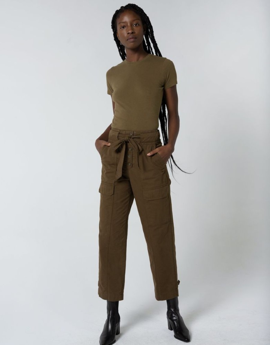 Clothes Unpublished Bottoms | Unpublished Mia Belted Utility Pant Earth