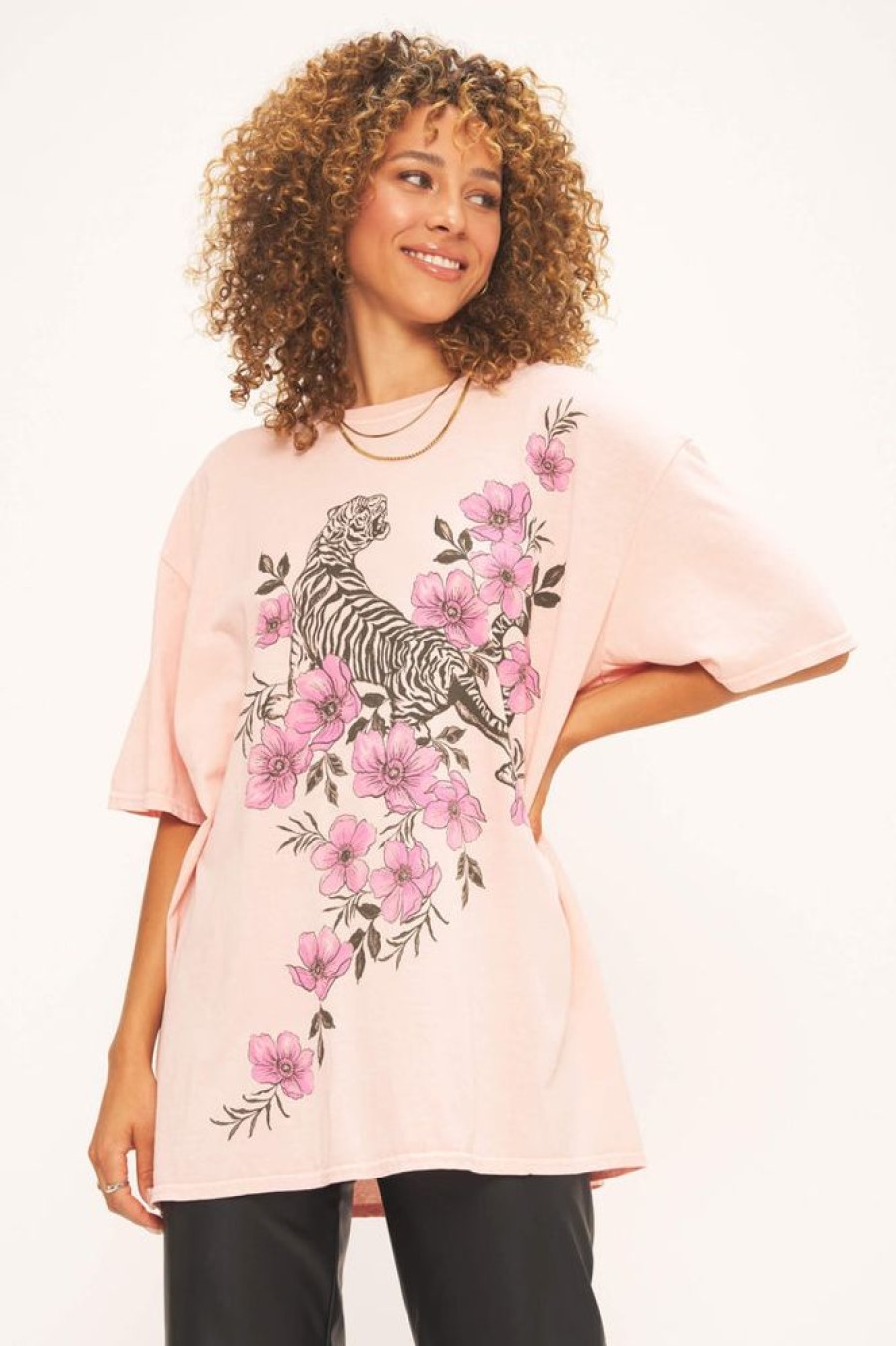 Clothes Project Social T T-Shirts | Project Social T Tiger Fleur Oversized Tee