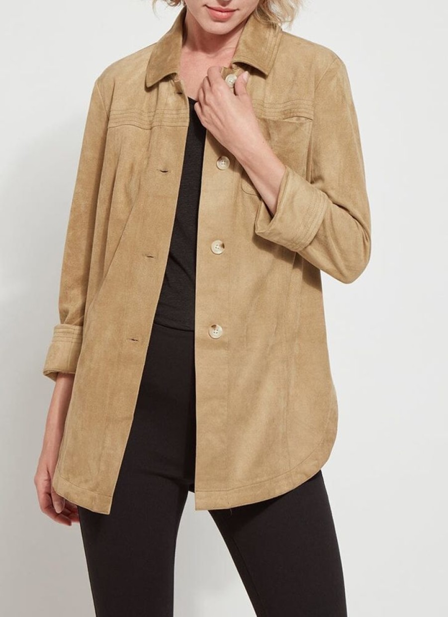 Clothes Lysse Blouses | Lysse Lori Vegan Suede Overshirt