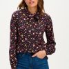 Clothes Sugarhill Brighton Blouses | Sugarhill Brighton Camilla Pussybow Blouse Black Stars