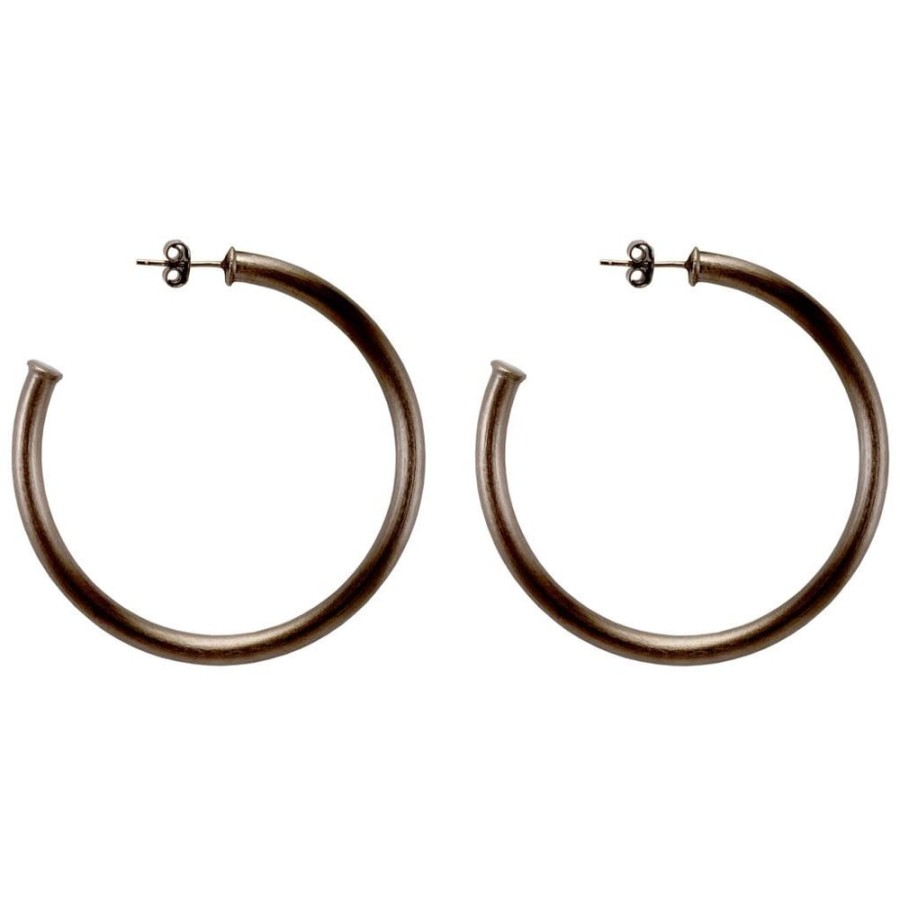 Accessories Sheila Fajl Earrings | Sheila Fajl Smaller Everybody'S Favorite Hoops Gun Metal